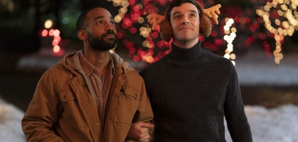Philemon Chambers as Nick, Michael Urie as Peter, in Single All The Way