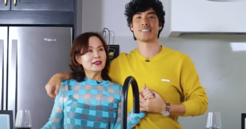 Eugene Lee Yang and his mother