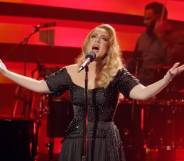 Adele performs in front of crowds at the London Palladium