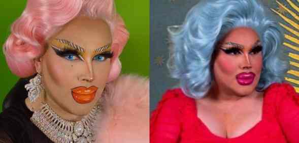 Side by side images of Elix, a drag performer and Twitch streamer