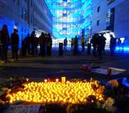 A vigil was held to mark Trans Day of Remembrance outside the BBC's London headquarters.