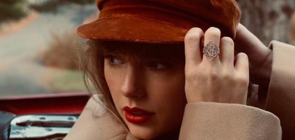 Taylor Swift in the album artwork for Red Taylor's Version