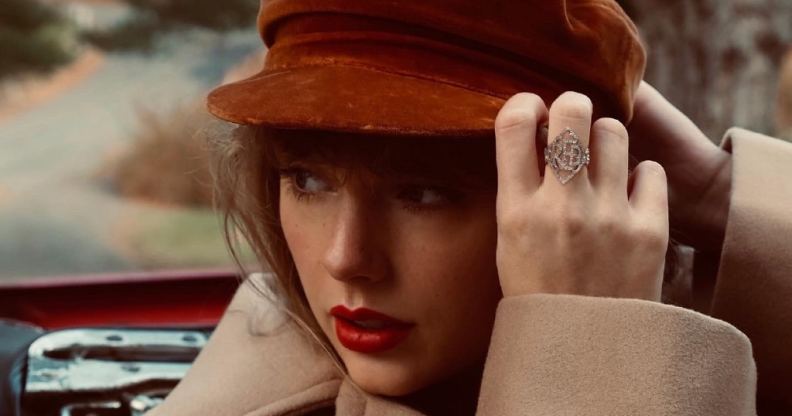 Taylor Swift in the album artwork for Red Taylor's Version