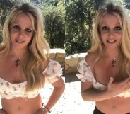 Britney Spears speaking to the camera