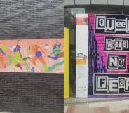 side by side images of Rosa Kusabbi's "Hate Has No Place in Liverpool" and Ben Youdan's "Queer With No Fear"