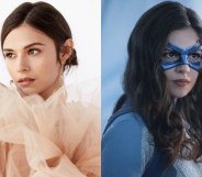 Nicole Maines (L) stars on Supergirl as the Dreamer