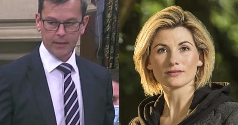 Nick Fletcher speaking in Parliament and Jodie Whittaker in Doctor Who