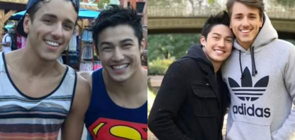 Arthur Nory poses with his boyfriend João Otávio Tasso