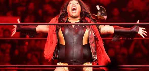 Nyla Rose screams while in the ring at the AEW Women's World Championship in 2019