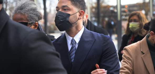 Former Empire actor Jussie Smollett arrives at the Leighton Courts Building at the start of his trial