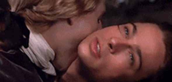 Tom Cruise as Lestat and Brad Pitt as Louis in Interview with the Vampire