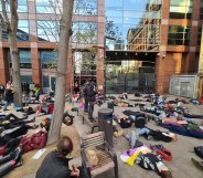 Trans protest outside NHS England