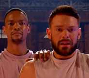 Strictly's John Whaite and Johannes Radebe look at the camera after dancing