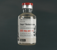 A glass bottle of Depo-Testosterone.