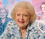 Collage of photos of Betty White