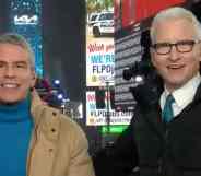 Andy Cohen and Anderson Cooper during CNN's New Year's Eve countdown