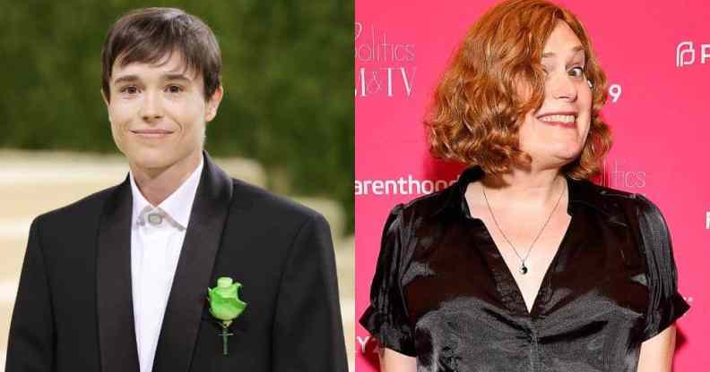 Side by side images of Elliot Page and Lilly Wachowski