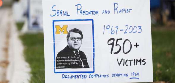 A vigil in 2021 for survivors of sexual abuse by Robert Anderson