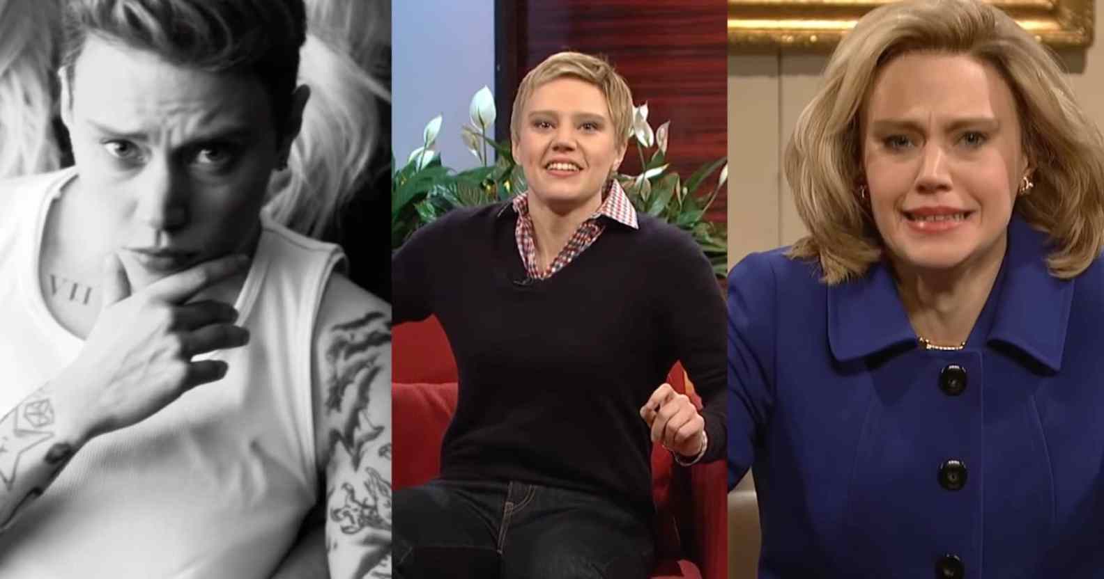 Kate McKinnon as Justin Bieber, Ellen DeGeneres and Hillary Clinton on SNL.