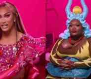 Side by side pictures of Drag Race season 14 stars Kerri Colby and Kornbread “The Snack” Jeté