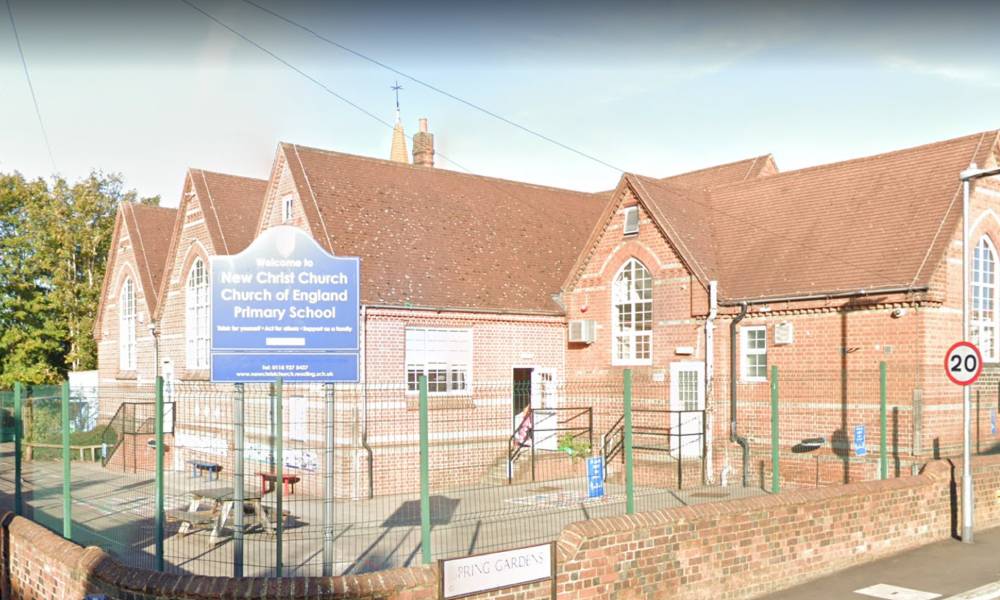 A picture of the outside of New Christ Church Primary School in Reading Berkshire