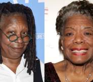 Whoopi Goldberg and Maya Angelou