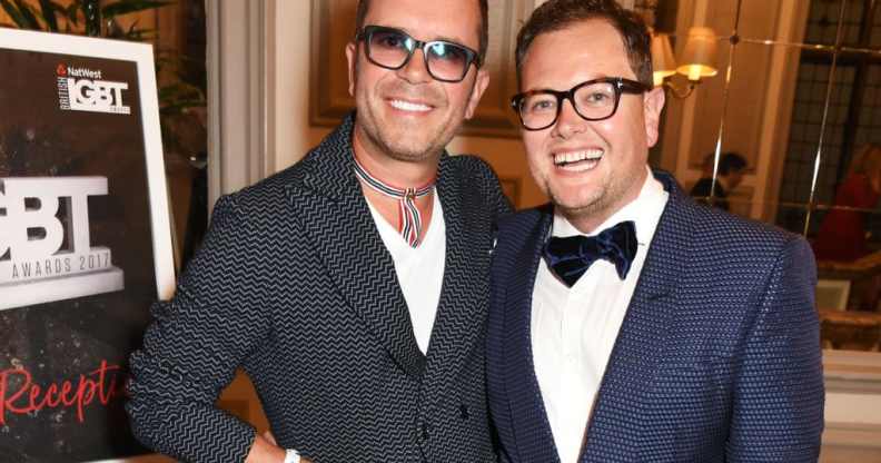 Paul Drayton (L) and Alan Carr attend the 2017 British LGBT Awards