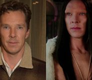 Headshots of Benedict Cumberbatch and his Zoolander 2 character