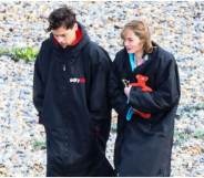 Harry Styles repped a Dryrobe during the filming of My Policeman.