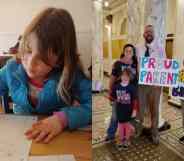 Side my side pictures of Mike Phelan's family and his daughter