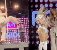 Adele pole dancing at the gay club Heaven