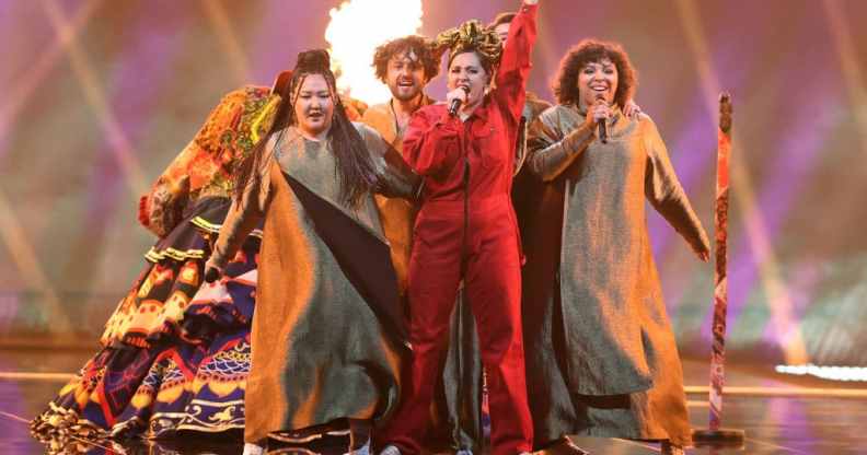 Manizha Dalerovna Sangin 'Manizha' of Russia during the 65th Eurovision Song Contest grand final.