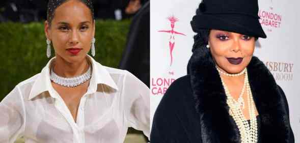 Side by side images of Alicia Keys and Janet Jackson