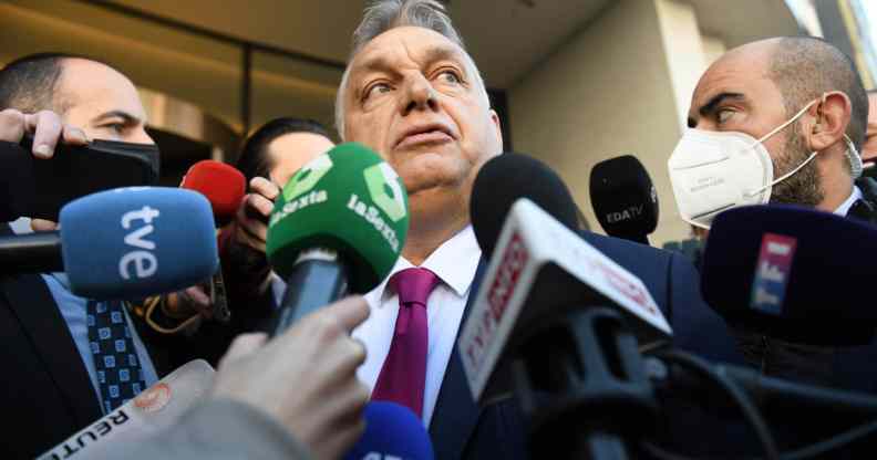 Viktor Orbán addresses the media