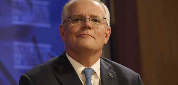 Prime minister Scott Morrison smiles