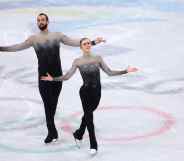 Ashley Cain-Gribble and Timothy LeDuc of Team United States skate during the Pair Skating Free Skating on day fifteen of the Beijing 2022 Winter Olympic Games