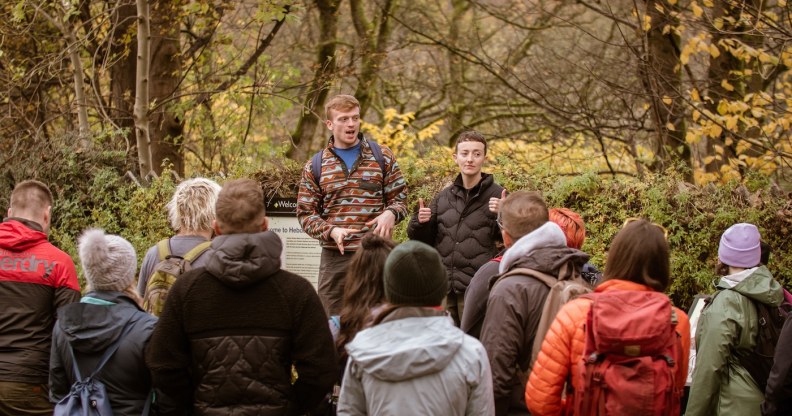 Ailish Breen (R) founded Queer Out Here.