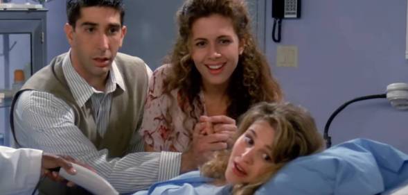 Three characters from the TV show Friends