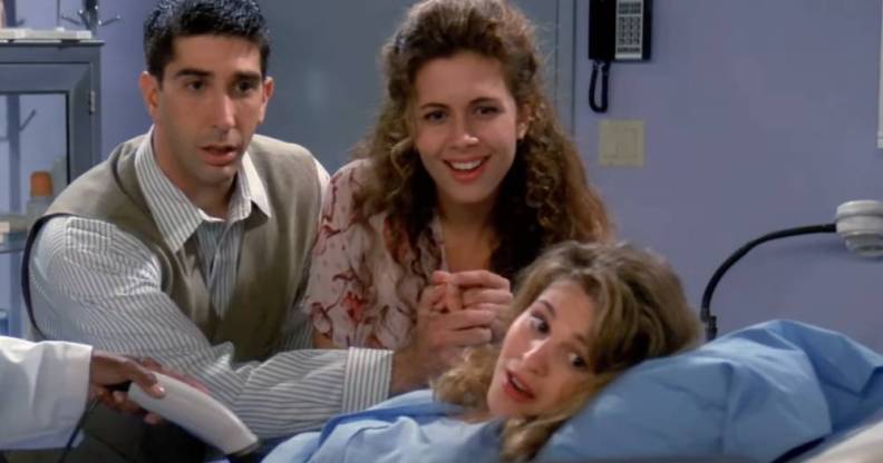 Three characters from the TV show Friends