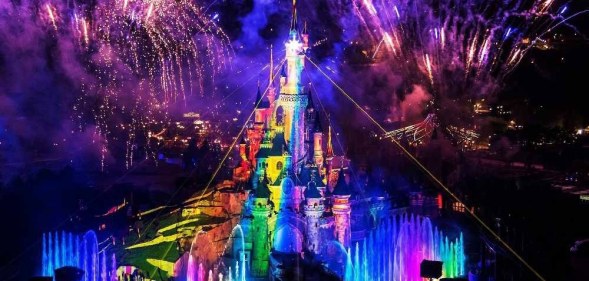 Disneyland Paris is lit up in rainbow colours for Pride