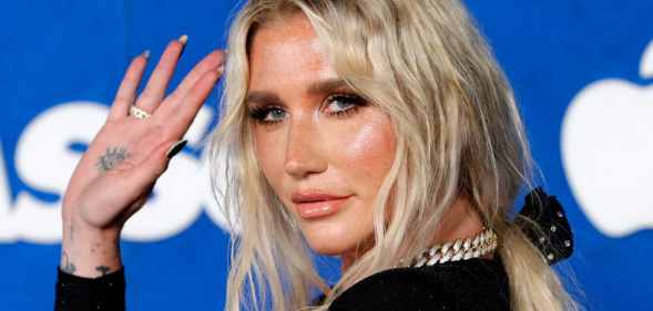 Kesha waving at the camera