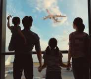 family in an airport