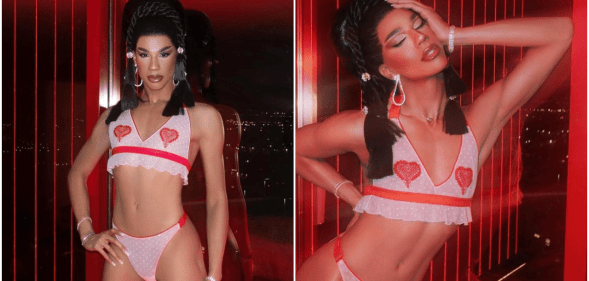 Naomi Smalls gags fans as she reps lingerie for Lovehoney's Valentine's Day campaign. (Instagram)