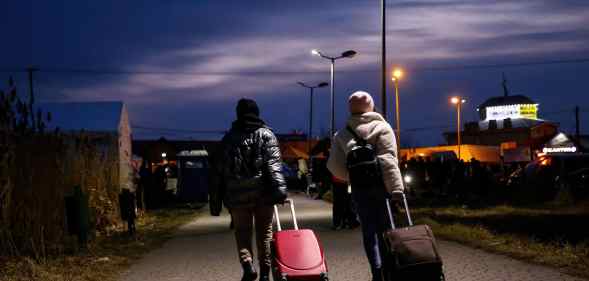 Women from Africa arrive at the Polish borde