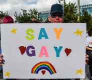 The "Say Gay Anyway" rally in Miami Beach, Florida