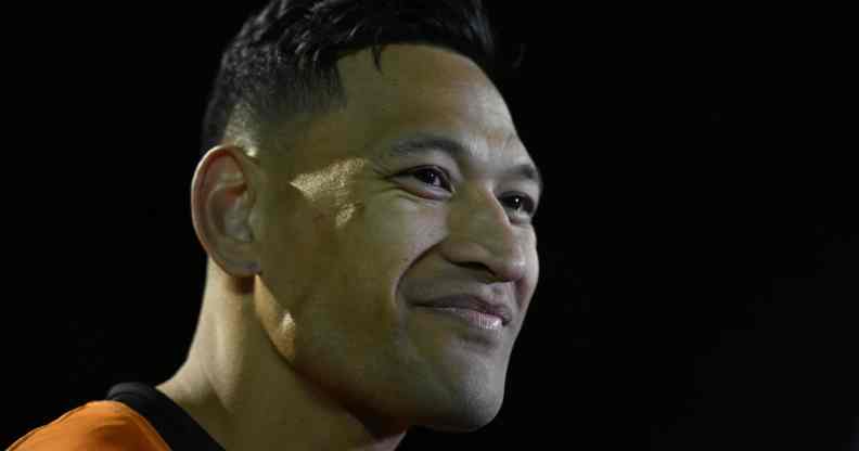Israel Folau smiles during a match