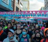 Houndreds of members of the trans community during the annual 'Yo Marcho Trans' protest