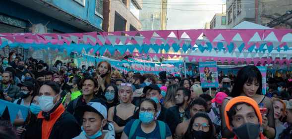 Houndreds of members of the trans community during the annual 'Yo Marcho Trans' protest