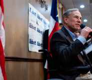 Texas Governor Greg Abbott during a campaign rally