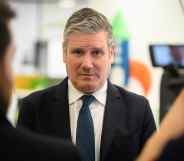 Labour Party leader Keir Starmer speaks to the media